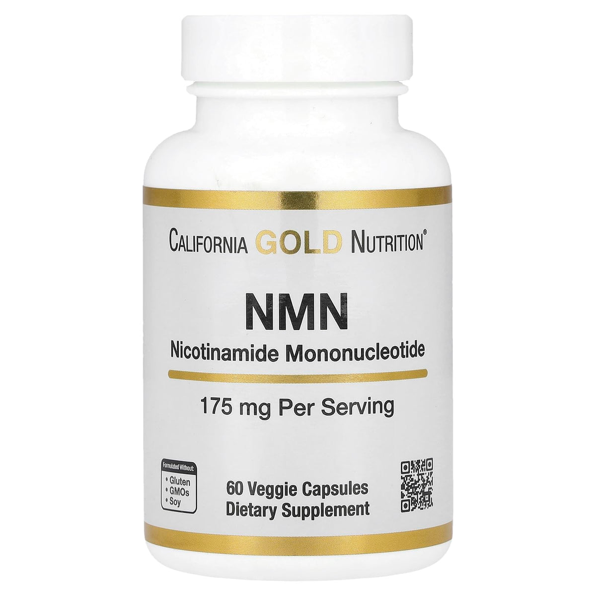 California Gold Nutrition NMN vegetarian capsules with 175 mg Nicotinamide Mononucleotide per serving