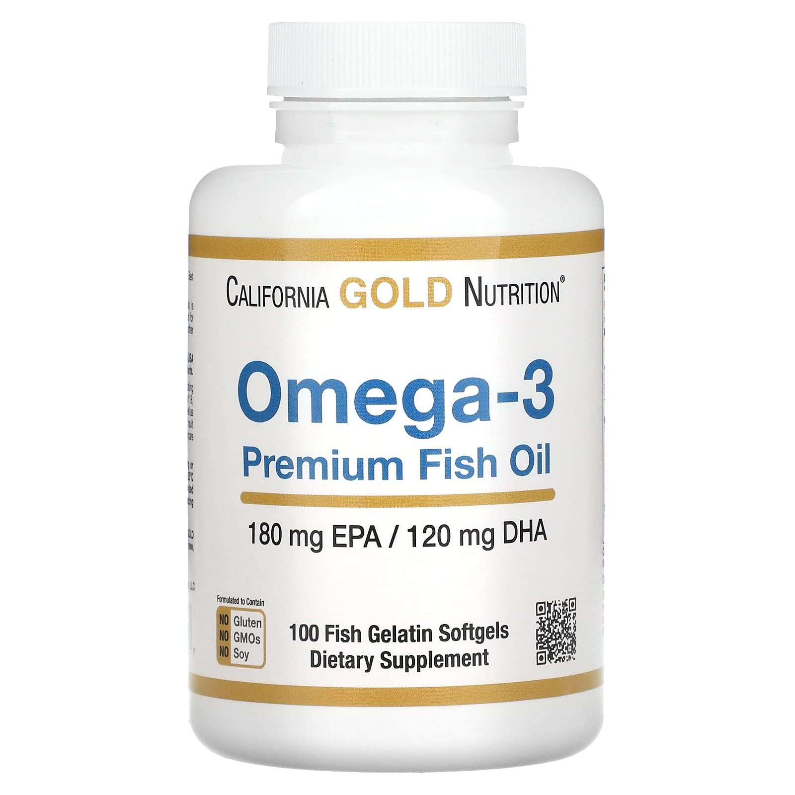 California Gold Nutrition Omega 3 Fish Oil UAE with 180 mg EPA and 120 mg DHA in 100 softgels