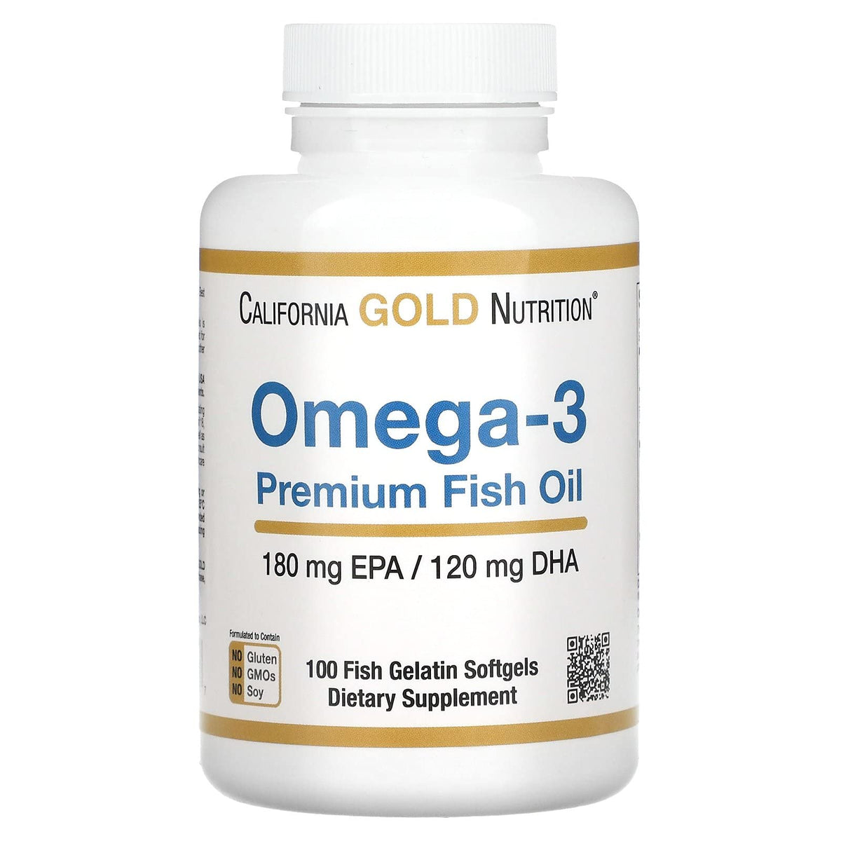 California Gold Nutrition Omega 3 Fish Oil UAE with 180 mg EPA and 120 mg DHA in 100 softgels