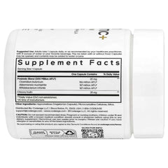 California Gold Nutrition organic lion's mane supplement bottle showing nutritional facts and serving size details