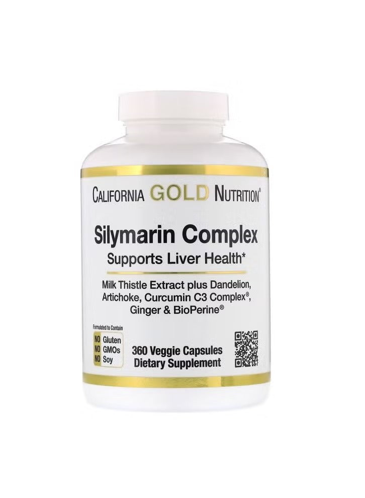 California Gold Nutrition Silymarin Complex Supplement UAE for liver health in 360 veggie capsules