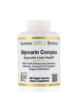 California Gold Nutrition Silymarin Complex supplement bottle, 360 veggie capsules