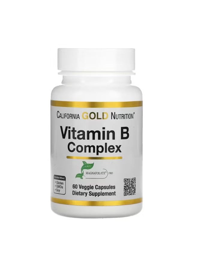 California Gold Nutrition Vitamin B Complex capsules UAE with 60 veggie capsules for dietary support