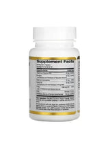 Vitamin B complex supplement bottle back label with Supplement Facts panel