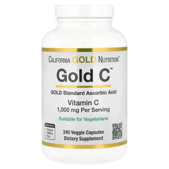 California Gold Nutrition Gold C USP Grade Vitamin C, 1000 mg, 240 Veggie Capsules - Mumzar