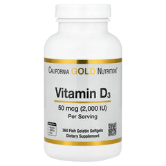 California Gold Nutrition Vitamin D3 2000 IU supplements UAE with 360 softgels for dietary support