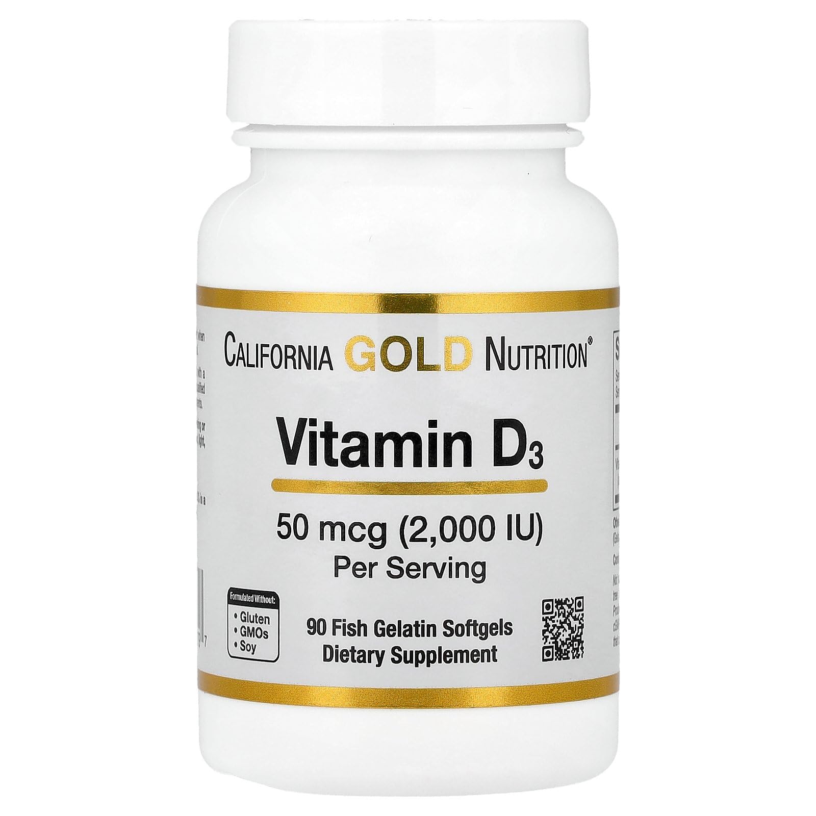 California Gold Nutrition Vitamin D3 2000 IU supplements UAE in a bottle with 90 fish gelatin softgels