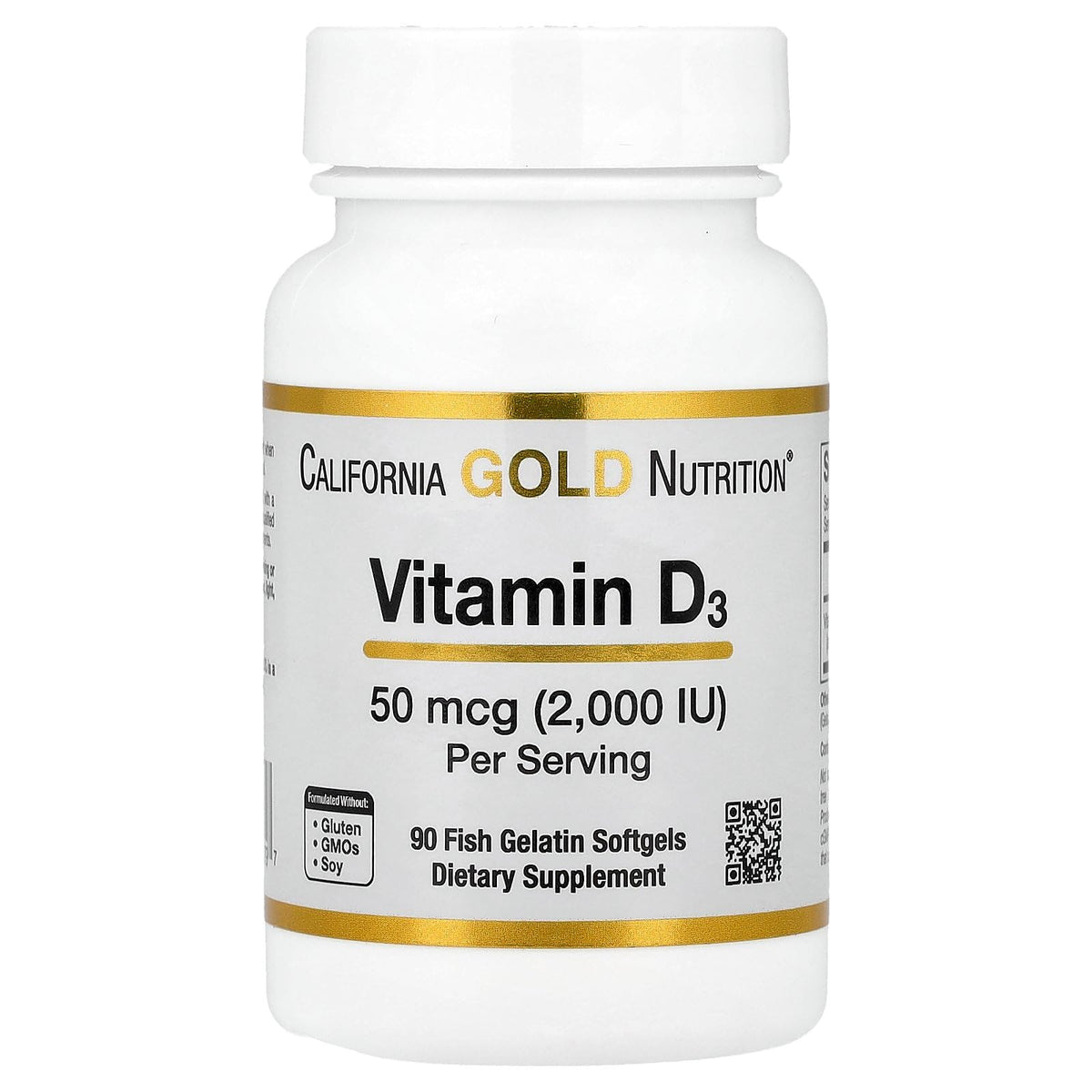 California Gold Nutrition Vitamin D3 2000 IU supplements UAE in a bottle with 90 fish gelatin softgels