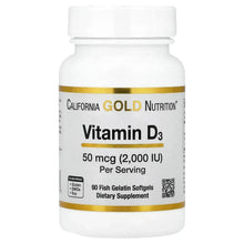 Vitamin D3 supplement bottle with white cap and gold front label