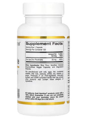California Gold Nutrition Zinc Picolinate 50mg capsules in a white bottle with supplement facts label