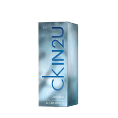 Mumzar CK IN2U Eau De Toilette 100ml masculine fragrance box with blue metallic finish