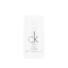 CK One deodorant stick in white tube with CK logo and net wt 75 g label
