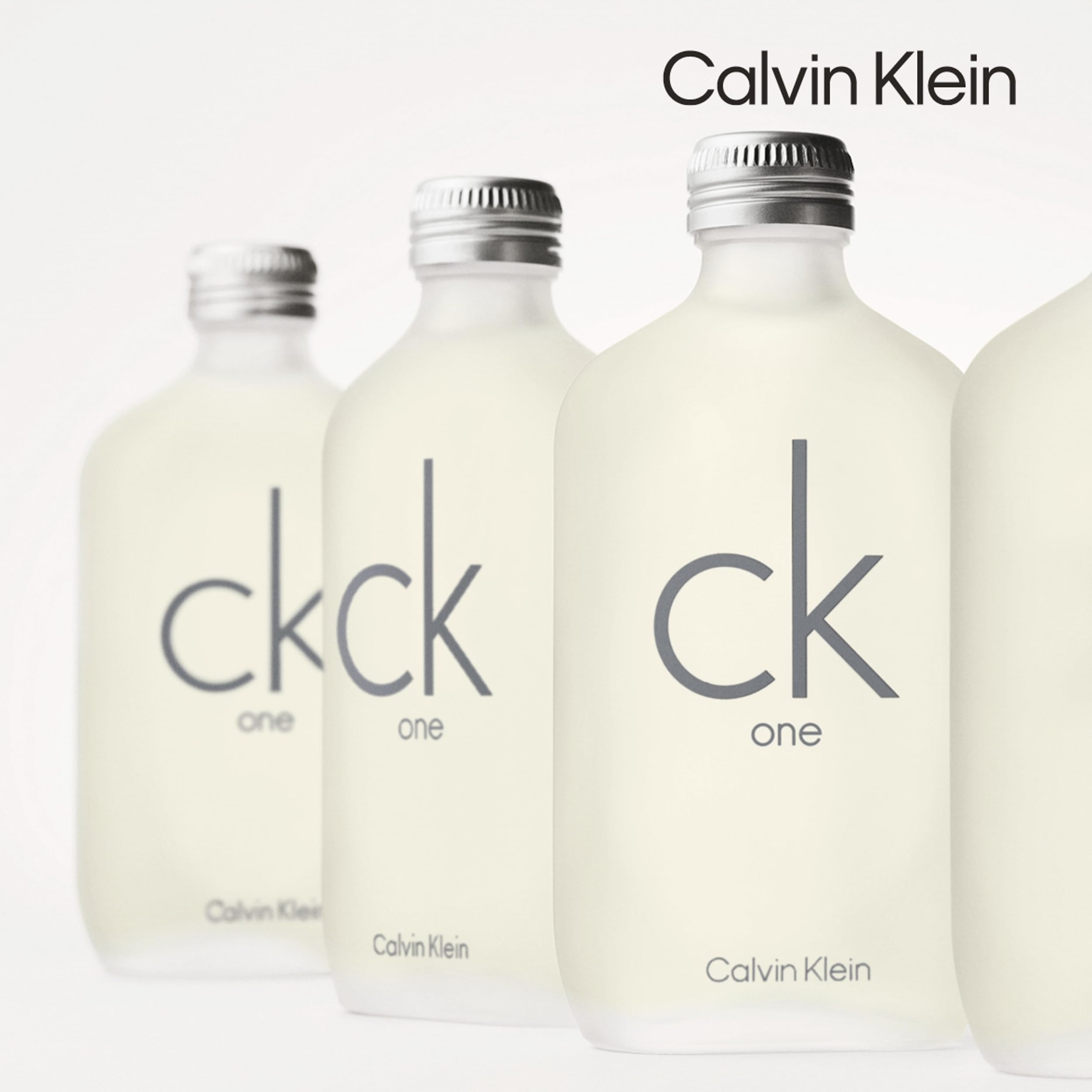 CK One unisex Eau De Toilette 200ml frosted glass bottles with silver caps by Calvin Klein