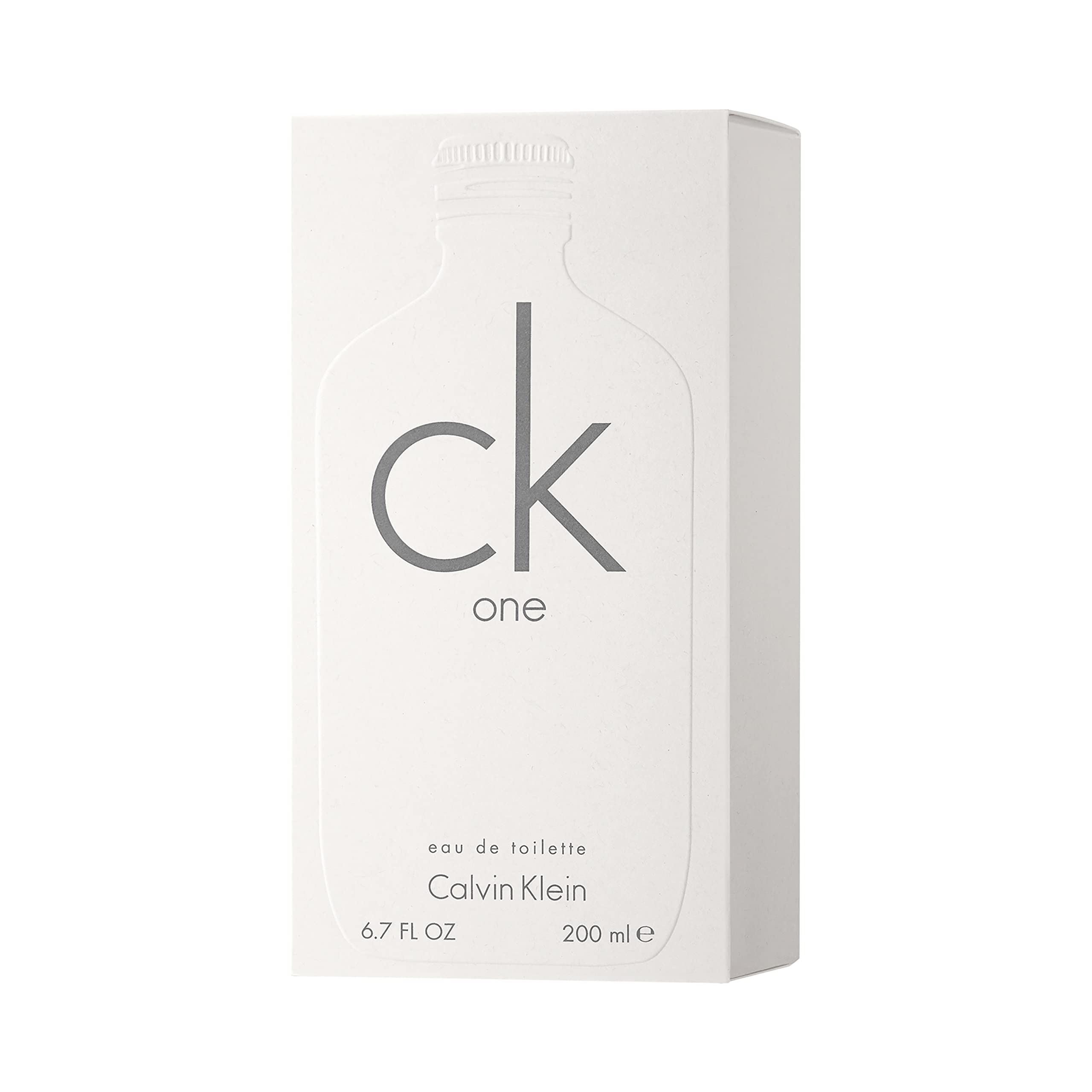 CK One unisex Eau De Toilette 200ml by Calvin Klein white packaging box