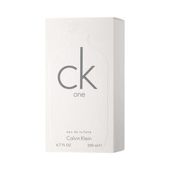 CK One unisex Eau De Toilette 200ml by Calvin Klein white packaging box