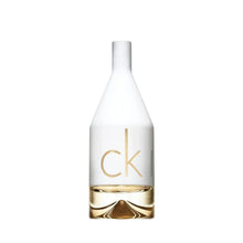 Eau de Toilette bottle with gold CK logo band near base