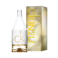 Calvin Klein CKIN2U perfume for women in a sleek bottle with a golden box for elegant gifting