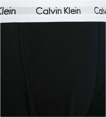 Calvin Klein black cotton boxer briefs 3 pack with white branded waistband close-up