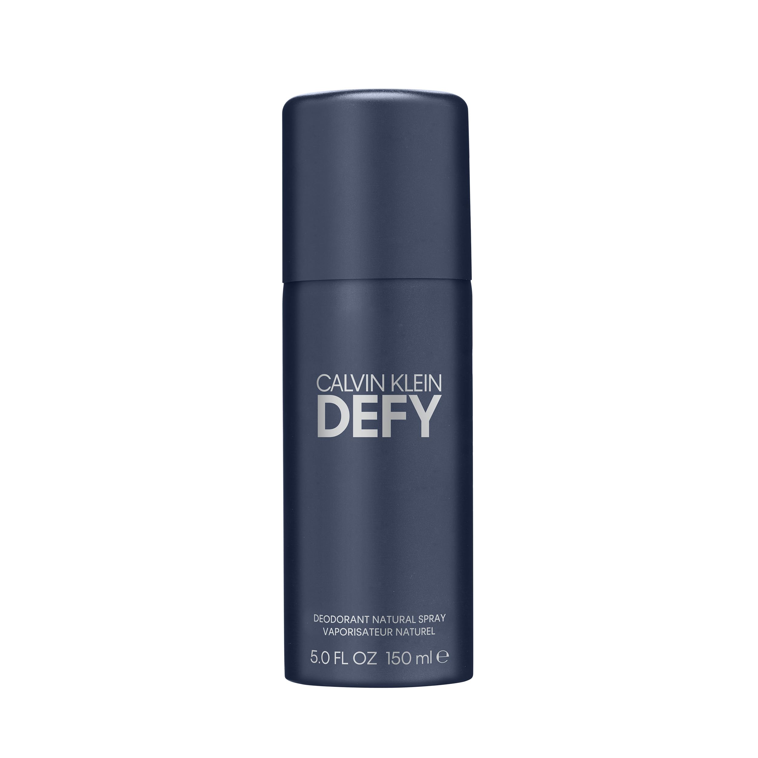 Calvin Klein Defy body spray for men in a sleek blue bottle, designed for all-day freshness