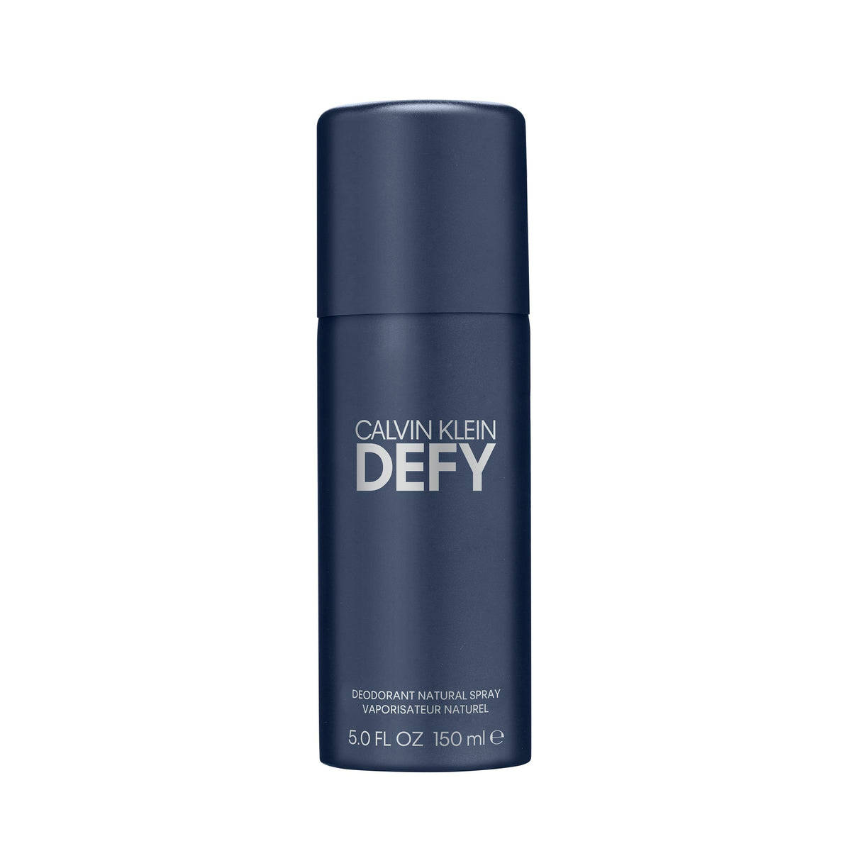 Calvin Klein Defy body spray for men in a sleek blue bottle, designed for all-day freshness