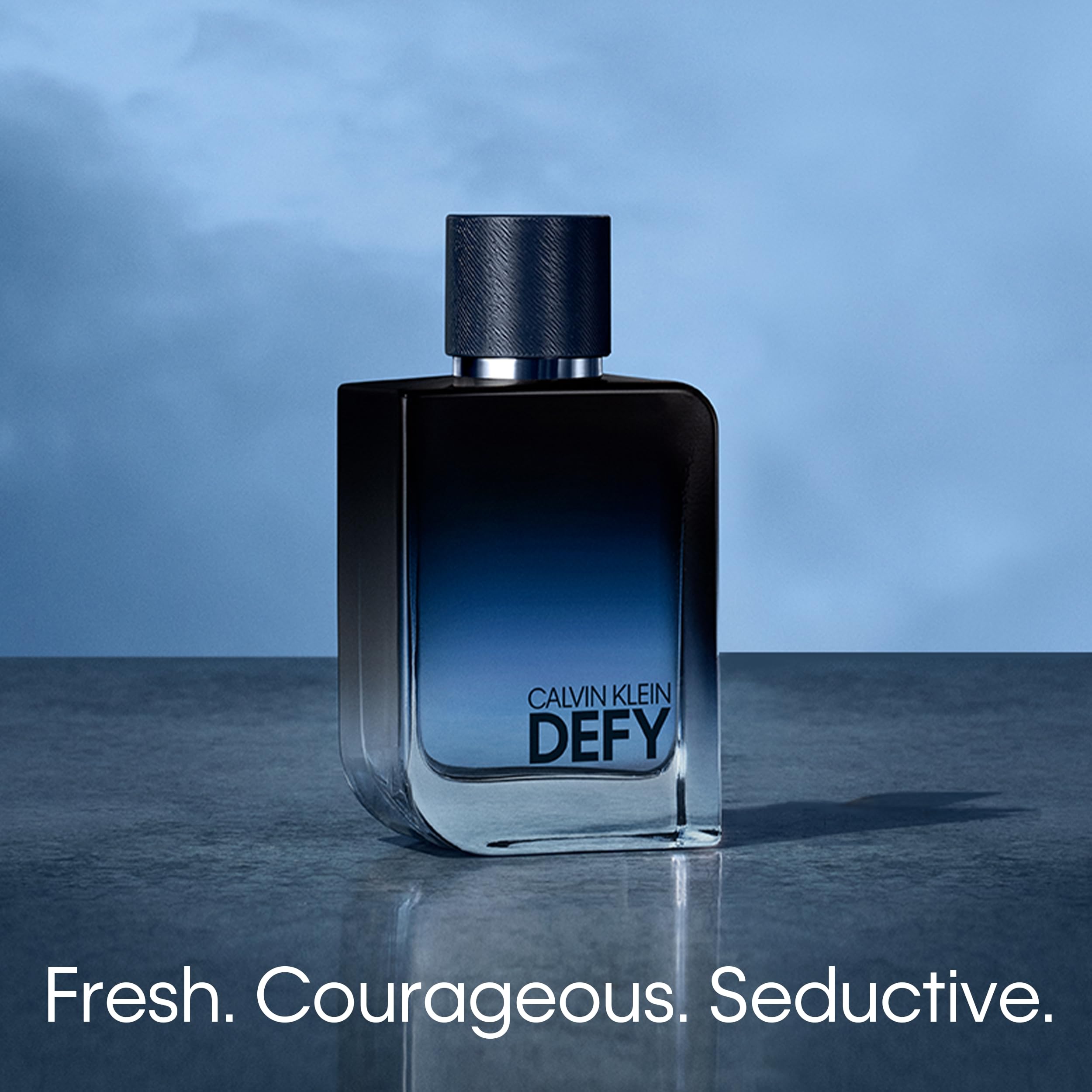 Calvin Klein Defy body spray for men in a sleek bottle, featuring a fresh and seductive fragrance
