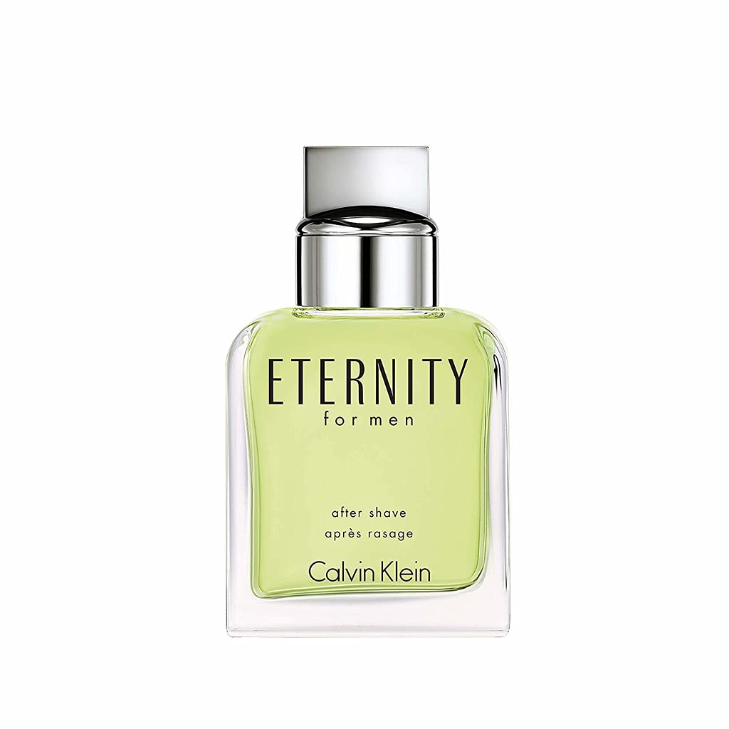 Calvin Klein Eternity aftershave 100ml in a sleek glass bottle with a fresh scent for men