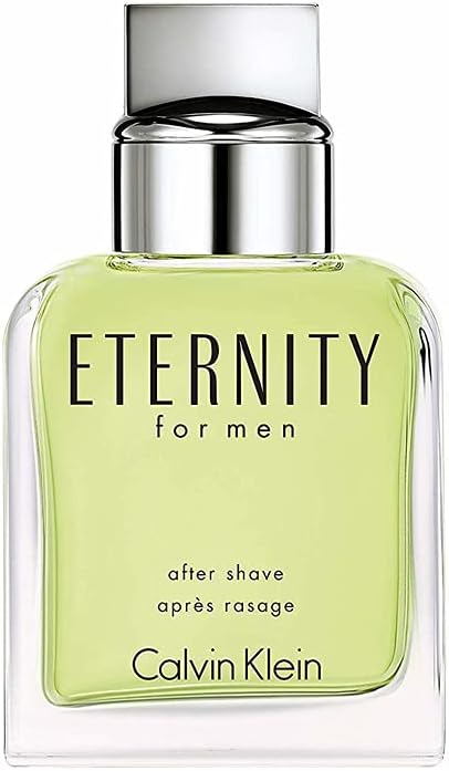 Calvin Klein Eternity aftershave 100ml in a sleek glass bottle with a fresh citrus scent for men