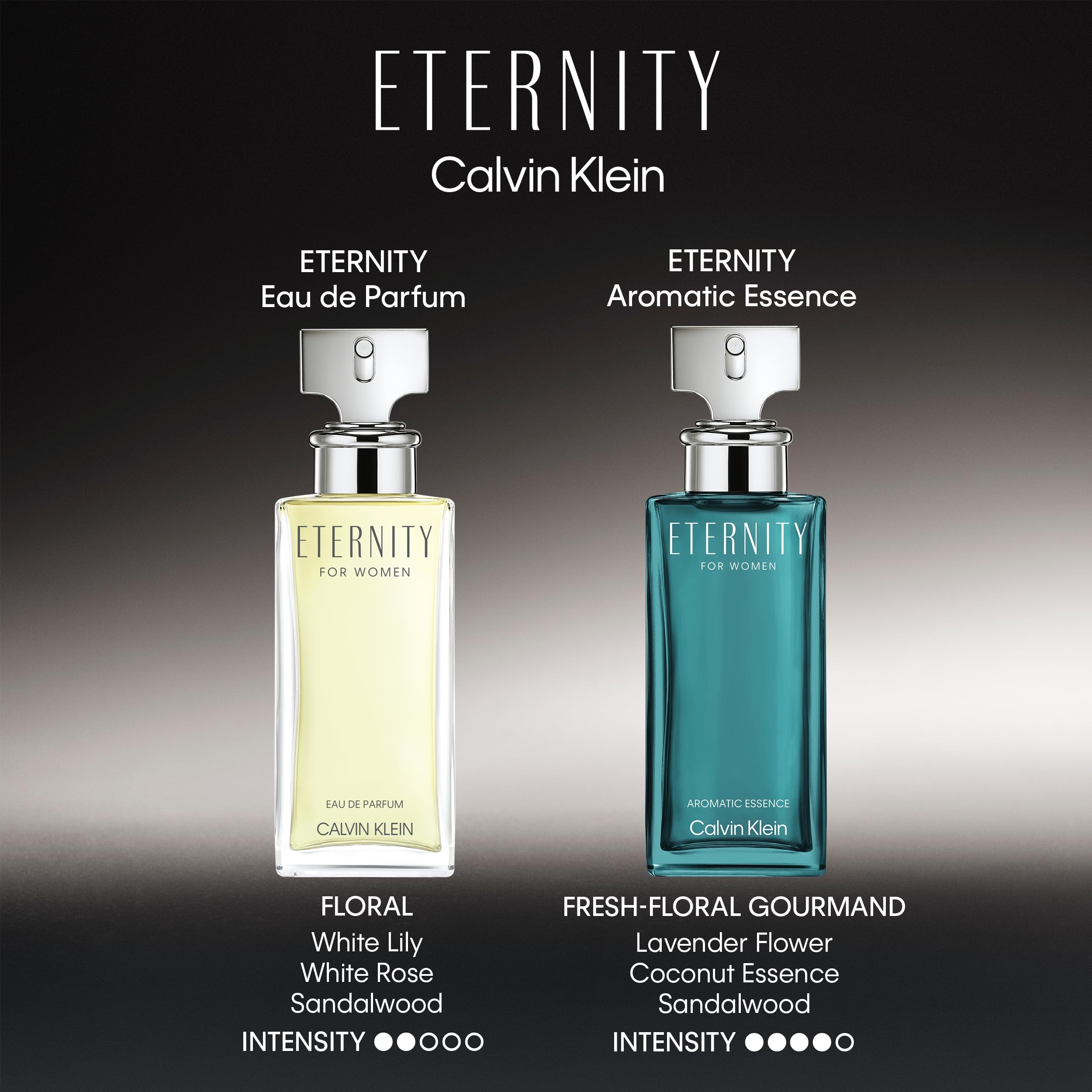 Calvin Klein Eternity Eau de Parfum for women 100ml bottle with floral white lily and sandalwood scent