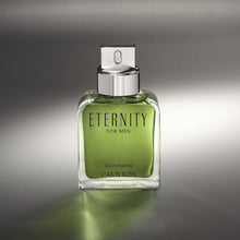 Calvin Klein Eternity for Men eau de parfum bottle, green glass and silver cap