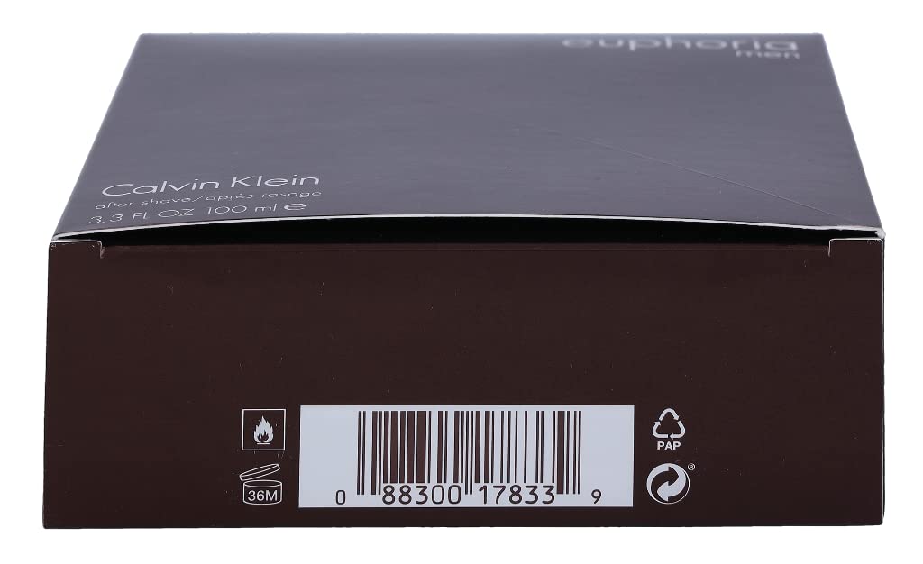 Calvin Klein Euphoria men aftershave balm packaging showing a brown box with barcode details