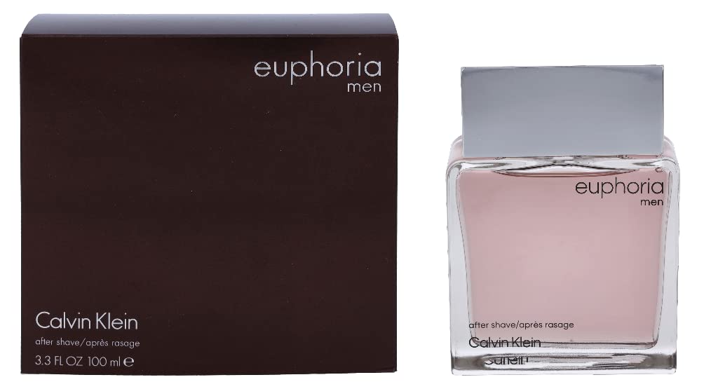 Calvin Klein Euphoria men aftershave balm in a sleek glass bottle with a modern design and box packaging