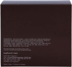 Calvin Klein Euphoria men aftershave balm packaging with ingredient details and brand information