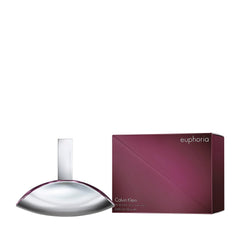 Calvin Klein Euphoria perfume for women with silver bottle and purple packaging box