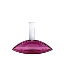 Pink glass eau de parfum bottle with white cap