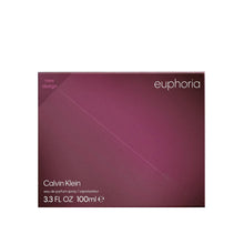 Maroon perfume box with white “euphoria” text and Calvin Klein details