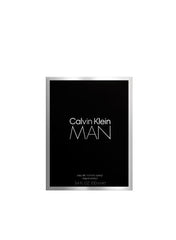 Calvin Klein Man Eau De Toilette 100ml fragrance bottle in sleek black packaging for a modern scent