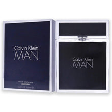 Calvin Klein Man eau de toilette spray box set, navy packaging with logo on both panels