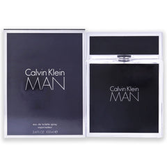 Calvin Klein Man perfume for men 3.4 fl oz black rectangular bottle with matching box
