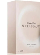 Calvin Klein Sheer Beauty EDT 100ml carton box side with logo and text