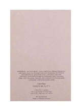 Calvin Klein Sheer Beauty EDT box back with ingredient and product detail text