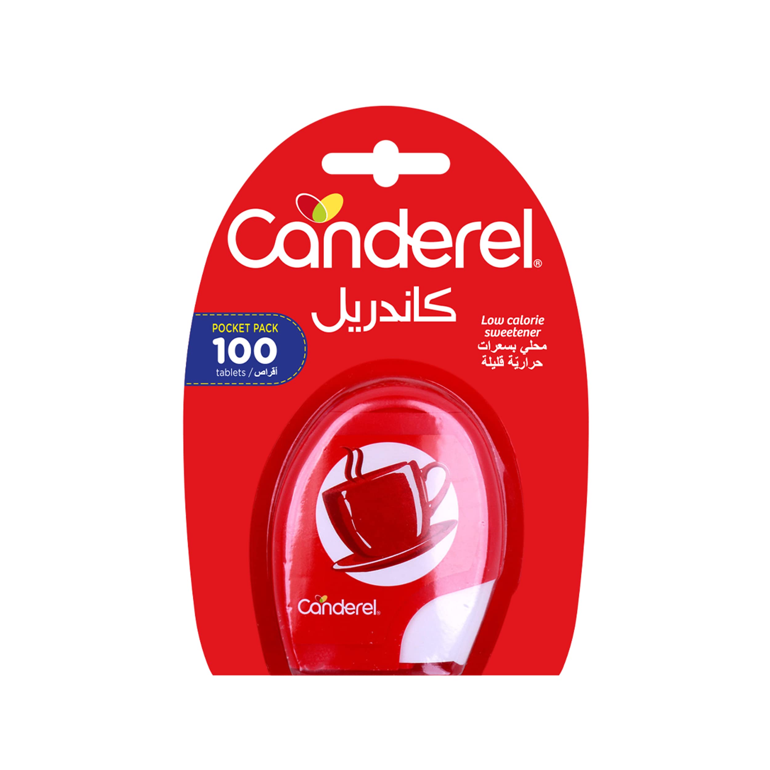 Canderel sweetener tablets 100 pack pocket red blister pack for coffee and tea low calorie sweetener