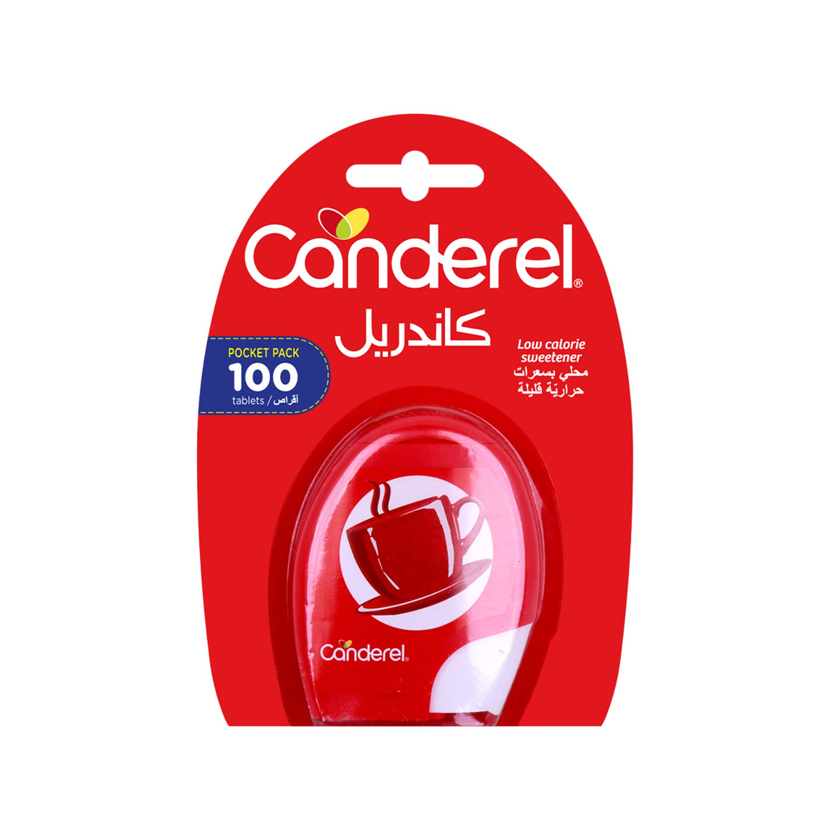 Canderel sweetener tablets 100 pack pocket red blister pack for coffee and tea low calorie sweetener