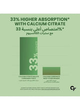Calcium absorption comparison graphic: 33% higher with calcium citrate