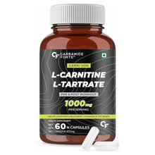 L-carnitine L-tartrate supplement bottle, 1000 mg, 60 capsules