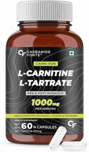 L-carnitine L-tartrate bottle, 1000 mg per serving, 60 capsules