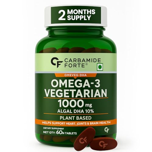 Carbamide Forte Omega 3 Vegetarian 1000 mg bottle 60 tablets plant based vegetarian omega 3 supplement UAE
