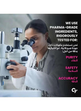 Carbamide Forte B-Complex vitamins promotional graphic about lab testing and safety