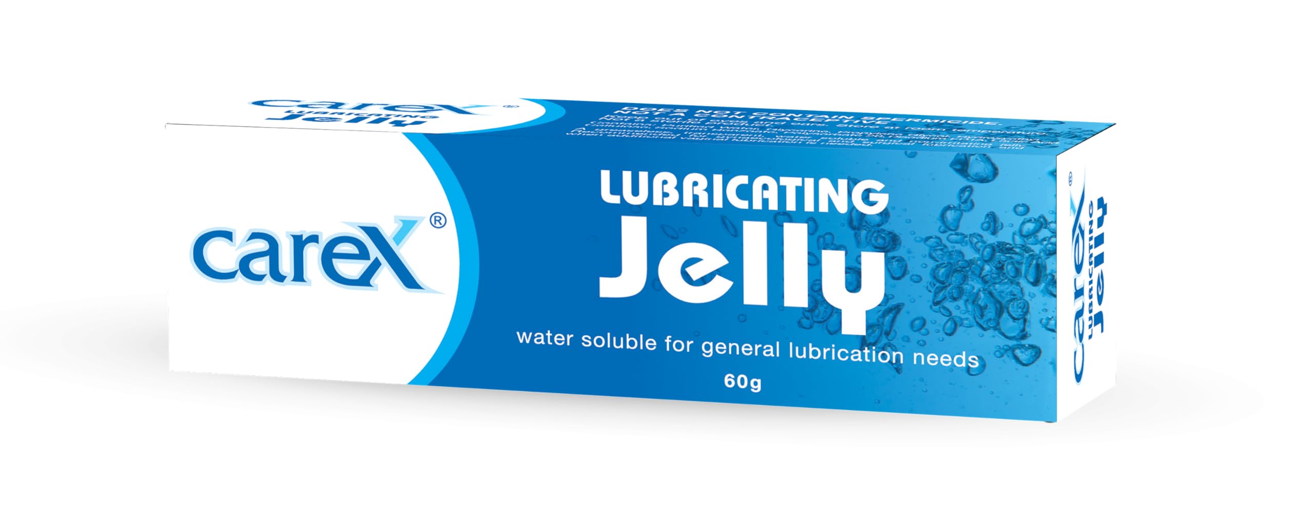 Carex lubricating jelly 60g box blue and white water soluble lubricant for general lubrication needs