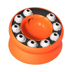 Mumzar cat puzzle feeder bowl in orange designed to engage kittens and promote healthy eating habits