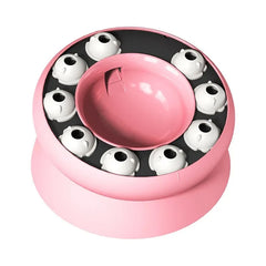 Mumzar Cat Puzzle Feeder Bowl in Pink to Engage Cats and Slow Down Eating